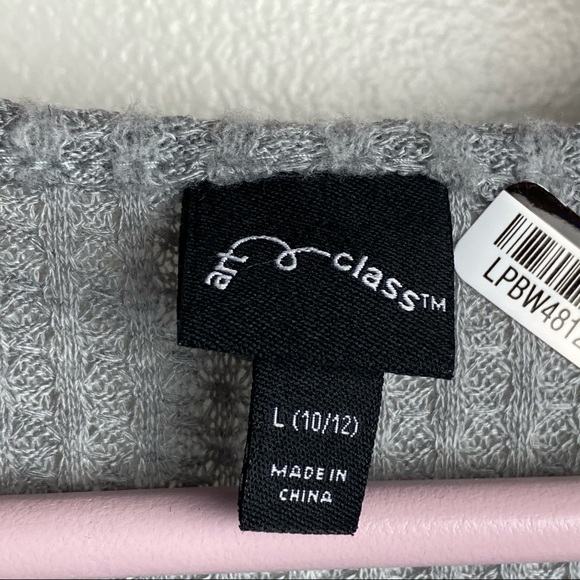 Art Class casual soft gray dress, waffle texture - Picture 3 of 10